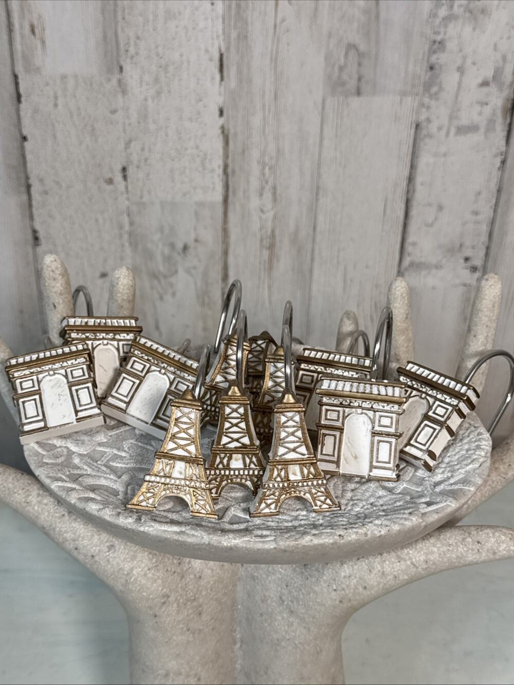 Set Of 12 Avanti Paris Sculpted Shower Hooks